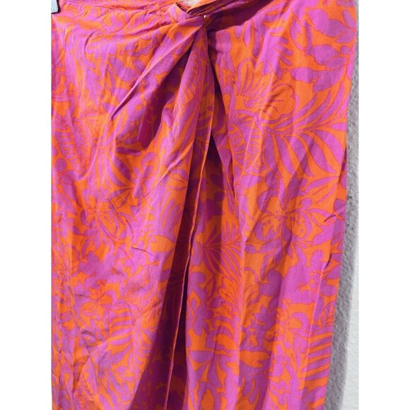 L*Space Mia Twist-Front Cover-Up Skirt, bright botanical pink print- Size XS NWT - Picture 5 of 8